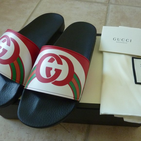 pursuit gg logo slide sandal